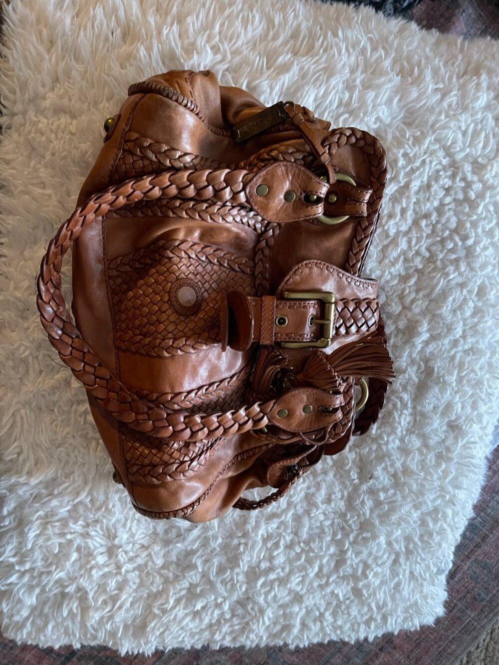 Lockheart Braidy Bunch leather Purse, brown